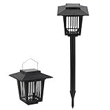 AUGYMER 電撃殺虫器 ソーラー 捕虫器 虫取り機 蚊取り器 殺虫ライトガーデンライト UV光源吸引式殺虫器 LEDソーラー蚊取りライト 1W 省エネ 電気ショック 虫取り 虫除け 誘虫灯 家庭用