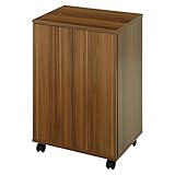 シューズボックス キャスター付き 靴箱 下駄箱 ラック 玄関収納 収納BOX 5段階 可動棚 木製 ウォールナット