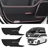 GIMUYA トヨタ 新型 アルファード 40系 ドアキックガード ヴェルファイア ドアトリムガード ALPHARD VELLFIRE 40系 AGH4#W AAHH4#W TAHA4#W 2023年6月～ 専用 キズ・汚れ防止 内装 カスタムパーツ アクセサリー シールタイプ PUレザー製 ブラック 助手席 運転席 2PCSセット