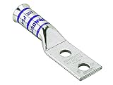 Panduit LCCF4-14B-L Flex Conductor Lug, Two Hole, Long Barrel, Flared NEBS, 1/4" Stud Hole Size, 0.7
