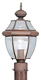 Livex Lighting 2153-58 Outdoor Post with Clear Beveled Glass Shades, Imperial Bronze [並行輸入品]