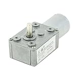 ギヤードモータ，SODIAL(R)DCギヤードモータ　6ミリメートルシャフト　2電気ターミナル　12V　13 U/分　灰色