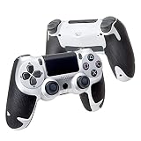 Hotline Games PS4 コントローラーグリップ 滑り止め グリップシール 滑り止め グリップ テープ PlayStaion 4 DUALSHOCK 4 コントローラー アンチスリップテープ 【 グリップ力強化/吸汗力 超薄0.6mm / 安全無臭 】【 日本正規代理店保証品 】 (グリップ部分 (4PCS) 黒)