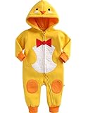 [Vaenait Baby]100%綿ベビー服ロンパースつなぎ肌着カバーオールフード付きHoody Tie Chicky S