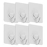 PAWACA再利用可能なネイルフリーのステンレス鋼壁フックタオルへちまBathrobe服、防水、強力なロード、付かないとNoResidue、バスルームキッチン壁フック&天井hanger- 10個 6 