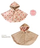 寒さからベビーを守る　ふわもこベビーポンチョ　【日本製】 (ドットピンク)