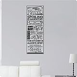 40 " Grandma and Granpas House Rules Spoilingは必須です、楽しい、ハグ、ゲーム、Love、キス、Bedtimeキュート子子供壁デカールステッカーアート壁画ホ