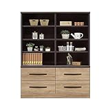 北欧風 幅120cm オープンラック 書棚 完成品 (ナチュラル)