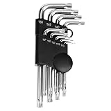 K-outdoor レンチセット 六角棒レンチ 精密 ヘックスローブ L型 いじり止めネジ対応 9本組 星型 ロング