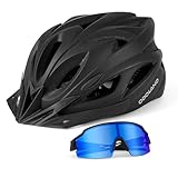 Odoland 自転車ヘルメット+サングラス サンバイザー付き ASTM CE CPSC認証 高剛性 耐衝撃 超軽量