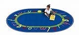 Joy Carpets Kid Essentials Early Childhood Oval AlphaScript Rug Blue 10'9 x 13'2 [並行輸入品]