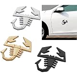 車 エンブレム さそり 金属 3D 立体 車用ステッカー 自動車 バイク オートバイ かっこいい カーステッカー アクセサリー ABARTH アバルト 風 エンブレム 防水 ステッカーサイン マーク 車体両側 改造 汎用 ノート パソコン ホスト 装飾 飾り カー用品 6.5ｘ6.5cm (ブラック)