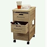 桐キッチンストッカー！3段キャスター付き　ＢＬＲ－258