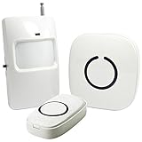 SadoTech Wireless Passive Infrared Motion Sensor Doorbell with Remote Transmitter Button, Long Reset