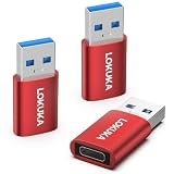 LOKUKA Type-C USB A変換アダプター オスメスタイプc usb 変換【3個パック】【5Gbps対応】USB Type C変換コネクタ－【レッド】