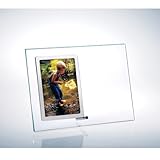 垂直Starfireクリアガラスフォトフレームシルバーポール – Large