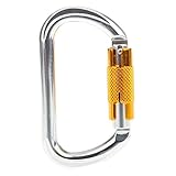 SunniMix 25KN　オートロック　D形状　カラビナ　懸垂下降　空中作業　　ゴールド