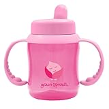 海外直送品Non-Spill Sippy Cup, Pink 1 Ct by Green Sprouts