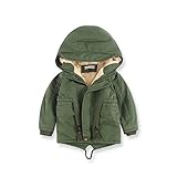 ALLAIBB 子供服 アウターウェア コート 厚手 男の子 キッズ 長袖 パーカー フード付き 裏起毛 size 120 (グリーン 厚手)