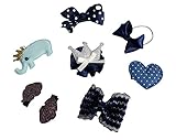 8pcs/Set Cute Girls Hairpins Gift Set Hair Clips Elastic bands Hair Bows Alligator Hair Clips Baby H