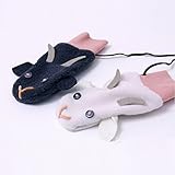 ハンドメイドのこだわりミトン　kubomi（くぼみ）　白やぎ黒やぎミトン　Mサイズ　ピンク