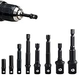 Yandong 六角軸 ソケットアダプター 6.35mm ソケットアダプターセット 変換 インパクト用ソケットビット インパクトドライバー クロムバナジウム鋼製 電動ドリル用 差込角1/2" 3/8" 1/4" 先端工具ビット（8本組）