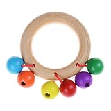 snnplapla 1 pc木製Baby Rattle Handbell Toys Musical Activity Toys for Baby開発、タイプC