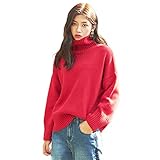 lime 学生の秋と冬は暖かいルーズニットセータートップを保つ赤い快適なロングスリーブプルオーバーターミネック ( 色 : 赤 , サイズ さいず : Xs xs )