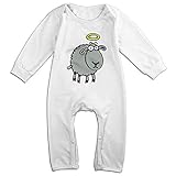 ファッション ボーイとガール カートゥーン ヒツジ 半袖ロンパース 体に合う White Size 24 Months