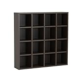 arne 本棚 日本製 完成品 4列 4段 幅100cm 高さ100cm 可動棚 シェルフ コミック収納 ラック H-001 4×4 ダークブラウン