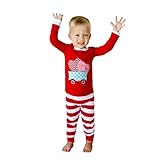 Karchi　男の子　女の子　クリスマス　お祝い　赤い２点セット（上着＋パンツ）長袖　紅白組合わぜ ベビー服　子供服　出産祝い　春秋　２歳　３歳　 普段着 (110, 赤)