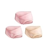 Cozy Maker（C&M）マタニティショーツ ウエストらくらく ローライズ 下着 妊婦 パンツ インナー 3枚セット (XL, ピンク+ピンク+ベージュ)
