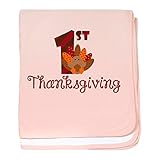 CafePress – 1st Thanksgiving – スーパーソフトベビー毛布、新生児おくるみ ピンク 09805472956832E