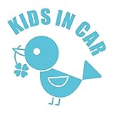 imoninn KIDS in car ステッカー　【パッケージ版】　No.02　コトリさん　（水色）
