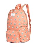 ドライバッグ アウトドアバッグ 折り畳みリュック コンパクト 畳める 軽量 防水 大容量 かわいい動物 パステルカラー (リス×オレンジ)