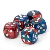 WeLoveDice [ドイツ製] サイコロ ダイス 6面 5個 16mm レッドブルー/白