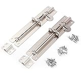 防犯グッズ ステンレス鋼製 丸落とし ラッチ錠 フランス落し ドア・窓・扉の補助錠 2組セット