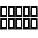 Enerlites Decorator /漏電遮断器Rocker壁プレート、標準サイズ、壊れないポリカーボネート Standard Size 1 Gang - 10 Pack ブラック 8831-BK