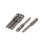 uxcell トルクスドライバー　磁性ビット　グレー　メタル製　5個入 T15 50mm長さ