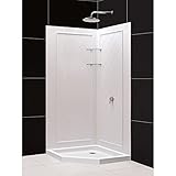 DreamLine dl-6044 C-01 qwall-4 Slimline 36 x 36インチneo-angleシャワーベース& qwall-4シャワーBackwallキット、36で。w x 3