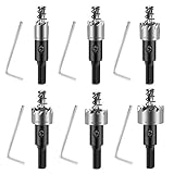 BUYFULL ホールソーセット ドリルビット 6PCS 12/14/17/18.5/20/22mm HSS高速度鋼 超硬 ドリルビット 木工/ステンレス鋼管/プラスチック/鉄/ガラス/アルミ等に対応