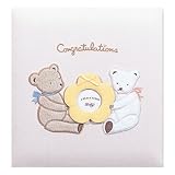 【お子様の誕生記念に刺繍アルバムを作成致します/ア-LB-529】フエルアルバム タイニーベアー　ベージュ　Lサイズ/ア-LB-529-BE