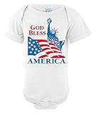 米国カスタムKids God Bless America自由の女神幼児ボディスーツ カラー: ホワイト