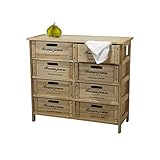 《自然派インテリア》カントリー調 ワイド桐チェスト8D BLR-256（8杯）