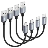 aceyoon USB C ケーブル 10cm 短い 0.1m 4本セット タイプC 10センチ 最大3A 急速充電 高速データ転送 USB-A to USB-C 高耐久ナイロン編み Type C 機器に対応