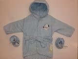 Rene' Rofe' Baby Boys 100% Cotton Hooded Bathrobe w/ Booties (Blue 0-9m) by Rene Rofe [並行輸入品]
