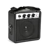 Buerjia 1 ピース 5W ミニ ギター アンプ アンプ スピーカー、3.5mm および 6.35mm 入力、1/4 インチ出力、ABS、ボリューム トーン調整オーバードライブ付き