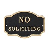モンタギュー金属製品no Soliciting小柄Wall Plaque 4.5" x 7.15" SP-62P-BG

