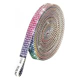 ラインストーンテープ 自粘着 キラキラ デコシール 幅9mm 4列 レインボー 長さ90cm DIY用 多列 幅4.5mm〜18mm NANDELMO ND-0180-R04-RB-9mm-4L