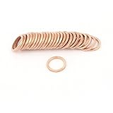 uxcell　パッキン カッパーワッシャー　13.5mm内径　17.5mm外径　2mm厚さ　フラット　リング　ガスケット　50個